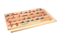 Montessori Materials: Lowercase Small Movable Alphabets: Pink with Blue Vowels - Cursive (Premium Quality, Configured Box) Questions & Answers