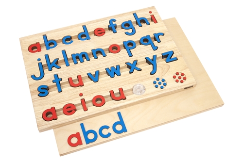 Montessori Materials: Small Movable Alphabets: Blue with red vowels (Configured Box ) Questions & Answers