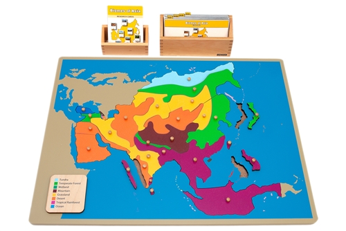 Montessori Materials: Biomes of Asia Puzzle Map Complete Set (Premium Quality) Questions & Answers