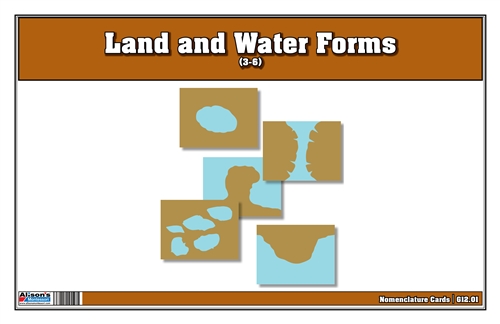 Montessori Materials: Land and Water Forms Nomenclature Cards 3-6 (Printed) Questions & Answers