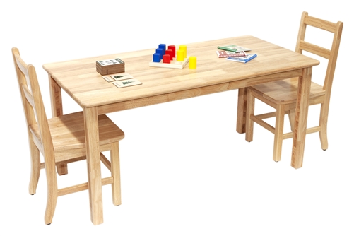 Montessori Materials: 24'' x 48'' Solid Classroom Table (Rubberwood) Questions & Answers