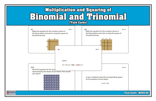 Montessori Materials: Square of Binomial and Trinomial (Task Cards) Questions & Answers