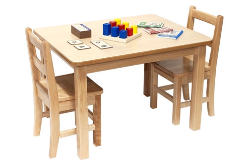 Montessori Materials: 24'' x 30'' Solid Birch Classroom Table (Laminate Top) Questions & Answers