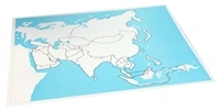 Montessori Materials: Unlabeled Control Chart for Map of Asia Questions & Answers